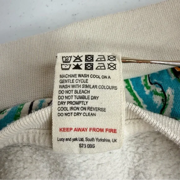 LUCY & YAK Wildflower Multicolor Oversized Organic Cotton Sweatshirt Sz XS - Picture 12 of 15